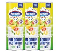 Neutradol Fresh Science Bin Odour Destroyer Citrus Fresh 350g - World's No.1 Deodorizer Kills Bin Bacteria & Fungi, Neutralises Bad Smells, Safe for Indoor & Outdoor Use(pack of 3)