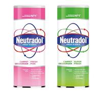 Neutradol Shake It Fresh Carpet Deodoriser, Odour Neutraliser for Carpets & Rugs, Pink & Super Scent, Multipack of 2 x 350g