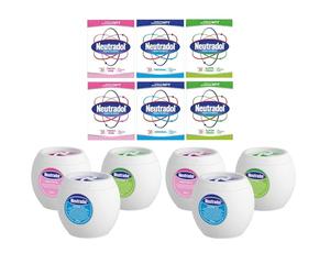 Neutradol Slow Release Gel, Air Freshener and Odour Eliminator, No Plug or Spray Needed, Super Fresh, Fresh Pink & Original, Multipack of 6 x 135g