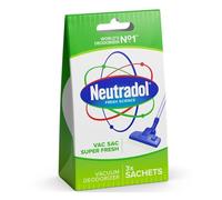 Neutradol Super Fresh Vac Sacs Vacuum Deodorizer Sachets Vacuum Hoover Air Freshener Eliminates Odours for Pets, Cooking, Smoking & Waste (3 Sachets)