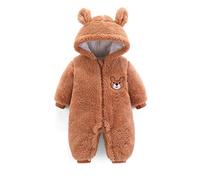 Neutral Baby Clothes - Boys and Girls Bodysuits for Infants Thick and Warm Outing Outfit for Newborns Ideal for Autumn and Winter Seasons Suitable for 6 24 Old Coffee