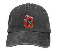Neutral Baseball Cap with Flower Print for Men and Women, Baseball Cap with Judas and Priest Print, Vintage Style Worn, with Back Closure, for Outdoor Training Gift