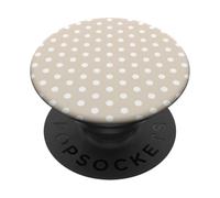 Neutral Beige White Polka Dot Boho Vintage Aesthetic PopSockets Adhesive PopGrip