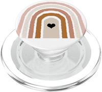 Neutral Boho Rainbow Heart Cute Bohemian Aesthetic PopSockets PopGrip for MagSafe