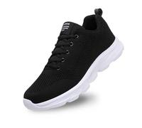 Neutral Casual Shoes with Sporty Design, Breathable and Comfortable Lovers Fashion Mesh Breathable Flying Woven Sneakers for Men and Women Colour Matching Casual, White, 6 UK