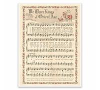 Neutral Christmas Carol Canvas Wall Art Vintage Sheet Music Poster Rustic Hymn Decor for Living Room Bedroom or Office 8x10in Unframed