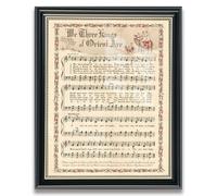 Neutral Christmas Carol Canvas Wall Art Vintage Sheet Music Poster Rustic Hymn Decor for Living Room Bedroom or Office 16x20in Black Frame
