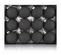 Neutral Christmas Ornaments for Tree Decorations - Textured Black Christmas Ball Ornaments - Large 3.15 inch Shatterproof Xmas Bulbs Set for Rustic Farmhouse Home Decor - Big Size 80mm