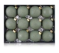 Neutral Christmas Ornaments for Tree Decorations - Textured Sage Green Christmas Balls Set - Large 3.15 inch Shatterproof Xmas Bulbs Ornaments for Rustic Farmhouse Home Decor - Big Size 80mm