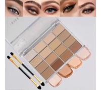 Neutral Eyeshadow Palette, 16 Matte and Shimmer Shades, 2 Applicators