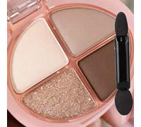 Neutral Eyeshadow Palette, 4 Shades, Brown, Taupe And Champagne Shimmer | Compact With Clear Hinged Lid And Double-Ended Sponge Applicator, For Natural Daytime Or Smoky Evening Eye Looks