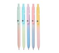 Neutral Gel Pen - Quick Dry Notes Clicking Pens 5 Pieces - Pull-out Comfort Grip Gel Ink Ballpoint Pens For School Office And Home Use