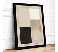 Neutral Geometry Minimalist Framed Wall Art Print A1 (84.1×59.4cm) Black, Wall Decor for Living Room, Bedroom, Office & Home, Ready to Hang, Art Gift