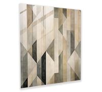 Neutral Glass Print - Geometric Balance - Neutral, Home Decoration, Modern Art, Geometric Design, 12" x 12"