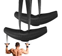 Neutral Grip Pull up Handles | Home Gym Cable Handles | 1 Pair Ergonomic Training Equipment Attachments with Band for Core Leg Arm Bacck Muscle Building