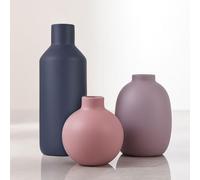 Neutral Home Decor: Modern Rustic Small Vases for Shelves & Centerpieces - Pampas Grass Vase in Purple Gray Blue Pottery