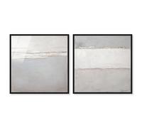 Neutral Luxe Abstracts Framed High-Gloss Acrylic Glass Abstract Wall Art Set by Art Remedy, Black Frame, 16 x 16