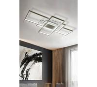 Neutral Style Dimmable Rectangular LED Semi Flush Ceiling Light With Remote Control Living and Home White One Size
