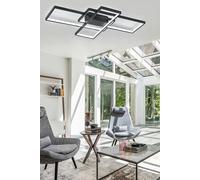 Neutral Style Rectangular LED Semi Flush Ceiling Light in Black The hot sale Black