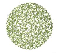 Neutral Tone Paper Placemats Featuring Rope For Braided Outline and Openwork Central Design for Table Harmony (Green 4pcs)