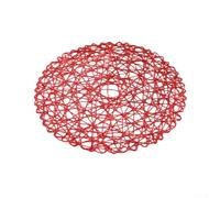 Neutral Tone Paper Placemats Featuring Rope For Braided Outline and Openwork Central Design for Table Harmony (Red 4pcs)