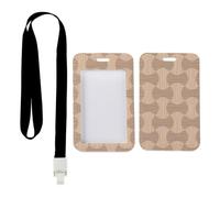 Neutral Toned ID Card Holder with Black Lanyard, Name Tag Holder, Vertical ID Cards Protector for Doctor, Vertical Name Badges Protector for Worker, Nurse Essentials Work Teacher Stuff