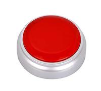 Neutral Voice Recording Button Easy Record 30 Seconds Talking Message Funny Office Gift Battery Powered Recordable Sound Buttons (Red+Silver)