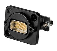 Neutrik 15 pole D-SUB feedthrough, male to female, black D-shape housing