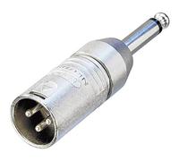 Neutrik 3 Pin XLR Male to Mono Jack Plug Adaptor, 6.35 mm, Silver