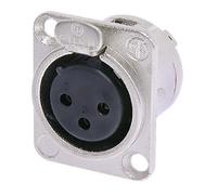 Neutrik 3-pole Female Solder Connector with Nickel Housing and Plated Contacts