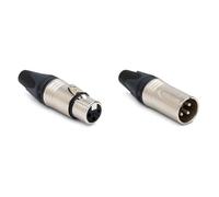 Neutrik | 3-pole XLR Line Socket | NC3FXX,Silver, Black & ® NC3MXX 3-pole XLR Line Connector