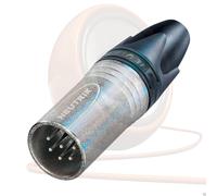 Neutrik 6 Pin NC6MXX Male XLR Connector. Silver Body, Silver Pins.