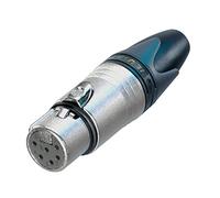 Neutrik 6 Pin NC6FXX Female XLR Connector. Silver Body, Silver Pins.