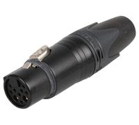 NEUTRIK - 8+2 Way XLR Socket, Black Metal with Secure Lock