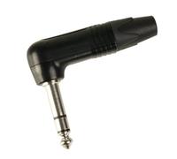 Neutrik Angled Stereo Jack Plug - 3 Pole, Black, Metal Housing, Nickel-Plated Contacts, Compatible with Verstärker and Lautsprecher