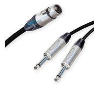 Neutrik Female XLR Split to 2 Dual Mono Jack Cable. Splitter Duplicator Lead 1m+ (20m, Blue)