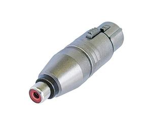 Neutrik NA2FPMF 3 Pin XLR Female to Phono Socket Adaptor, Silver, 65.0 mm*20.0 mm*20.0 mm