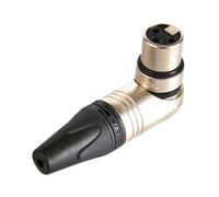 Neutrik NC3FRX XLR coupling, right angle adapter, nickel, model number: 607051