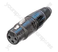 Neutrik NC3FX-BAG Female 3 Pin XLR Line Socket Connector With Silver Plated Cont