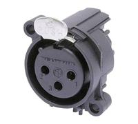 Neutrik NC3MD-H XLR Connector 3-Pin Silver Right Angle Chassis Plug