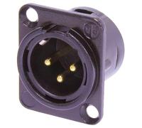 Neutrik NC3MD-L-B-1 Male 3 Pin XLR Chassis Socket With Gold Plated Contacts