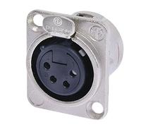 Neutrik NC4FD-L-1 XLR Connector Panel Socket Contacts Straight Poles: 4 Silver 1 pcs.