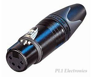 NEUTRIK NC4FXX-B SOCKET, XLR, BLACK, 4POLE
