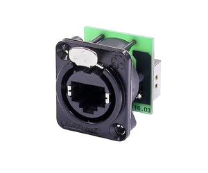 Neutrik NE8FDP-B Black Feed-through Ethercon Chassis Panel Mount. CAT5e