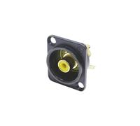 Neutrik NF2D-B-4 D-Shaped Phono Chassis Socket Black and Yellow