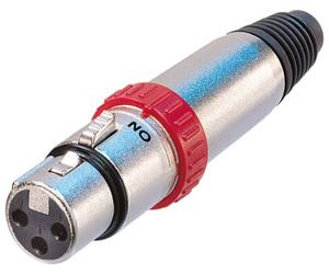 Neutrik nickel 3-pin XLR switched cable connector, NC3FXS Polybag.