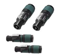 Neutrik NL4FXX-W-S (4pk) 4-Pole speakON Cable Connector, Green Bushing Screw Terminal Assembly, for Cable Diameters 6 to 12mm