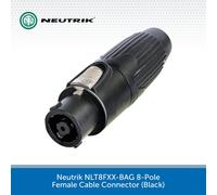 Neutrik NLT8FXX-BAG 8 Pole Female Speakon Connector Plug Cable Metal Black
