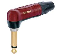 Neutrik NP2RX-AU-SILENT 6.35mm Mono Metal Right Angled Jack Plug, Red/Gold