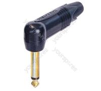Neutrik NP2RX-B 6.35mm Mono Metal Right Jack Angled Jack Plug with Black Body &a